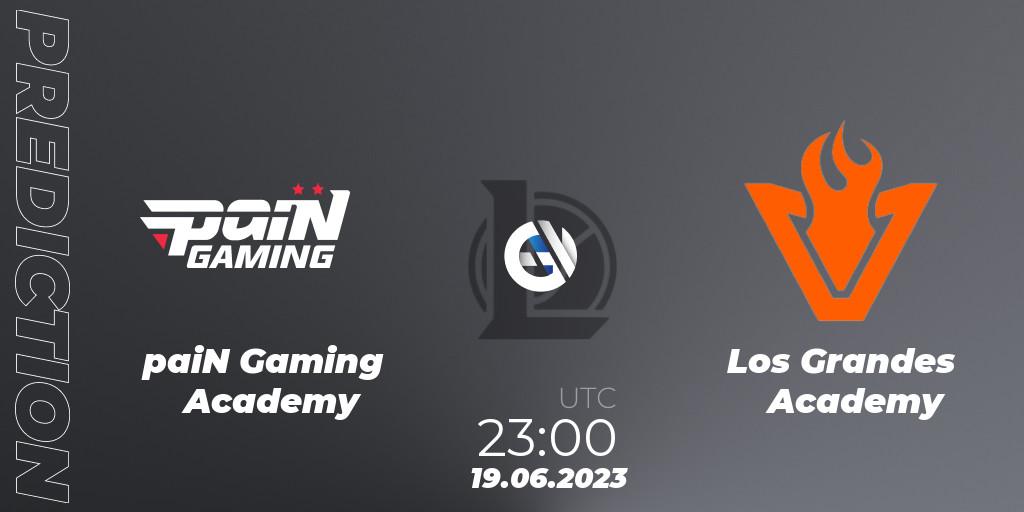 Prognoza paiN Gaming Academy - Los Grandes Academy. 19.06.2023 at 23:00, LoL, CBLOL Academy Split 2 2023 - Group Stage