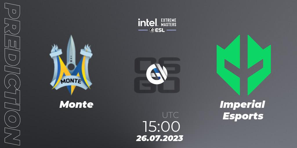 Prognoza Monte - Imperial Esports. 26.07.2023 at 16:10, Counter-Strike (CS2), IEM Cologne 2023 - Play-In