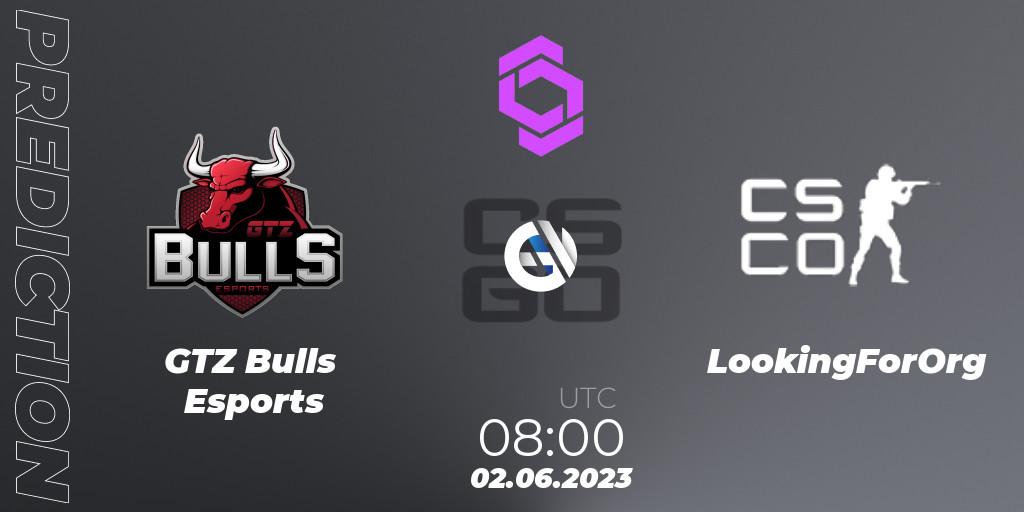 Prognoza GTZ Bulls Esports - LookingForOrg. 02.06.23, CS2 (CS:GO), CCT West Europe Series 4