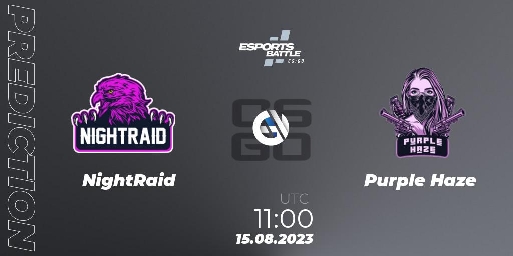 Prognoza NightRaid - Purple Haze. 15.08.2023 at 11:00, Counter-Strike (CS2), ESportsBattle Season 27