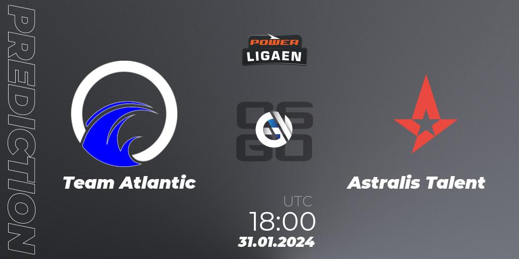 Prognoza Team Atlantic - Astralis Talent. 31.01.2024 at 18:00, Counter-Strike (CS2), Dust2.dk Ligaen Season 25