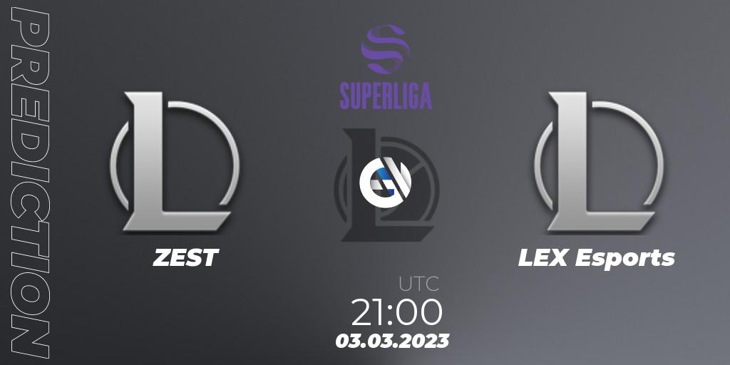 Prognoza ZEST - LEX Esports. 03.03.2023 at 21:00, LoL, LVP Superliga 2nd Division Spring 2023 - Group Stage