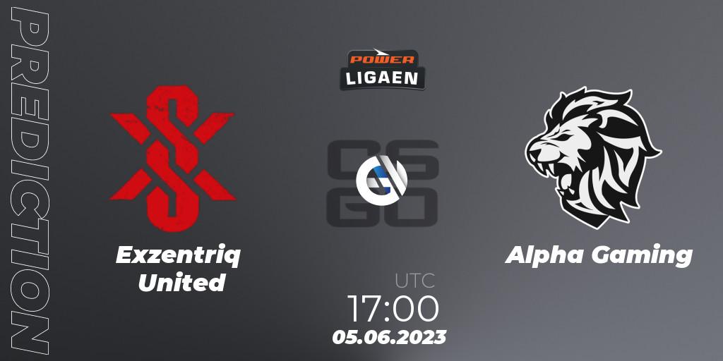 Prognoza Exzentriq United - Alpha Gaming. 05.06.23, CS2 (CS:GO), Dust2.dk Ligaen Season 23