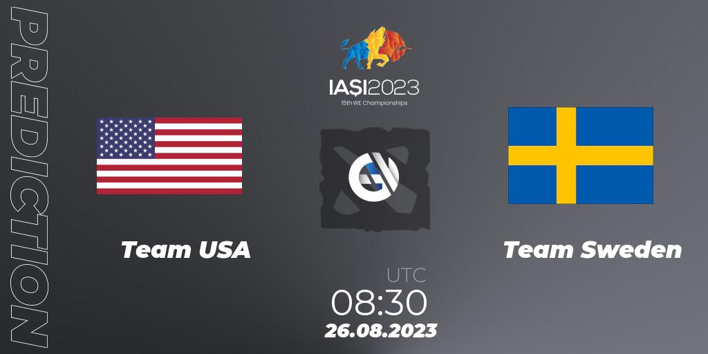 Prognoza Team USA - Team Sweden. 26.08.2023 at 14:30, Dota 2, IESF World Championship 2023