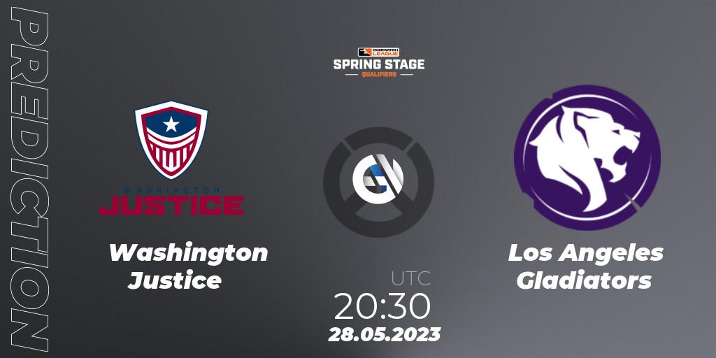 Prognoza Washington Justice - Los Angeles Gladiators. 28.05.2023 at 20:30, Overwatch, OWL Stage Qualifiers Spring 2023 West