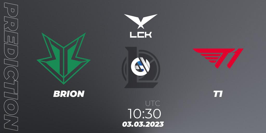 Prognoza BRION - T1. 03.03.2023 at 11:35, LoL, LCK Spring 2023 - Group Stage
