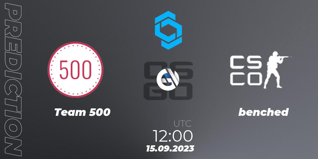Prognoza Team 500 - benched. 15.09.2023 at 12:00, Counter-Strike (CS2), CCT East Europe Series #2