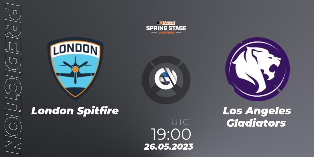 Prognoza London Spitfire - Los Angeles Gladiators. 26.05.2023 at 19:00, Overwatch, OWL Stage Qualifiers Spring 2023 West