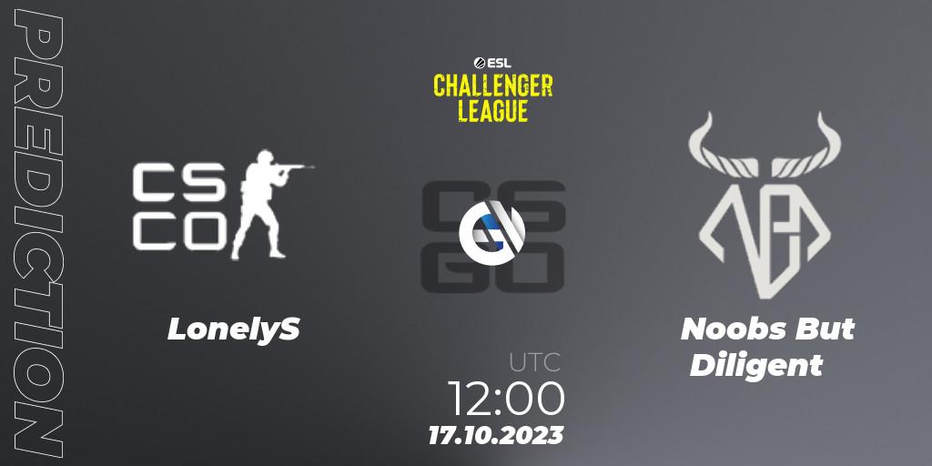 Prognoza LonelyS - Noobs But Diligent. 17.10.2023 at 12:00, Counter-Strike (CS2), ESL Challenger League Season 46: Asia-Pacific