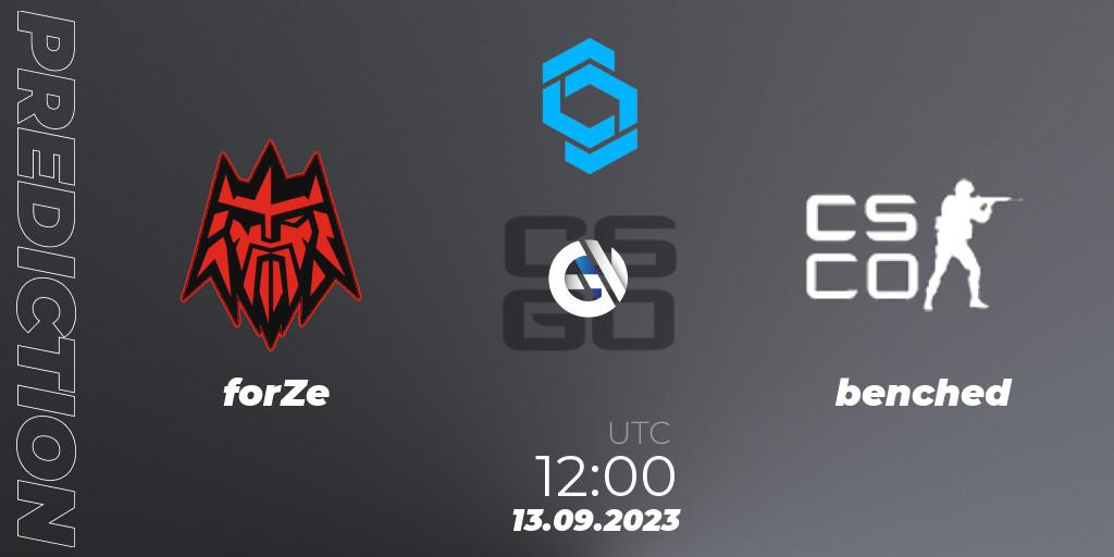 Prognoza forZe - benched. 13.09.2023 at 12:00, Counter-Strike (CS2), CCT East Europe Series #2
