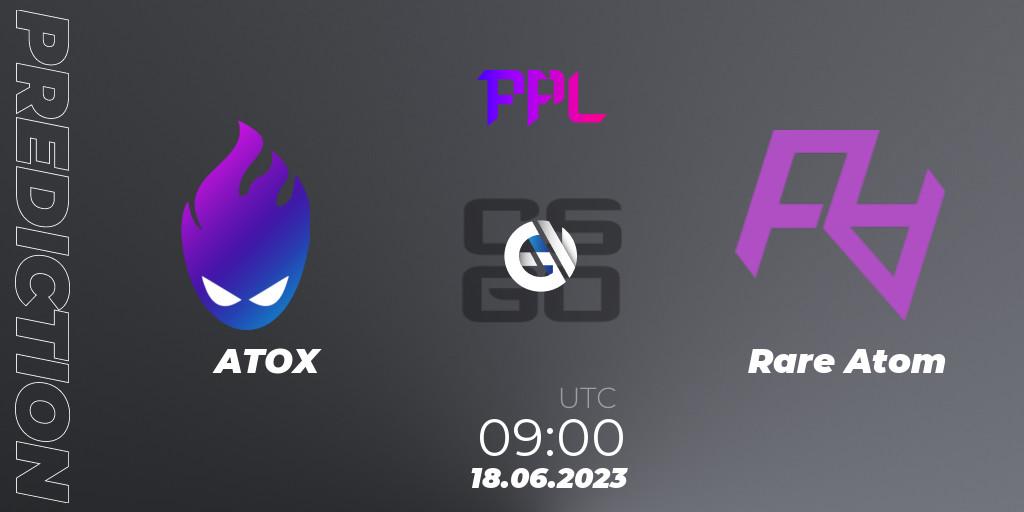 Prognoza ATOX - Rare Atom. 18.06.2023 at 09:00, Counter-Strike (CS2), Perfect World Arena Premier League Season 4