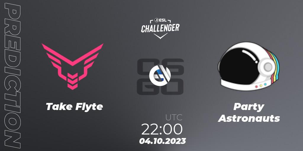 Prognoza Take Flyte - Party Astronauts. 04.10.2023 at 22:10, Counter-Strike (CS2), ESL Challenger at DreamHack Winter 2023: North American Open Qualifier