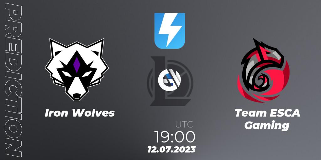 Prognoza Iron Wolves - Team ESCA Gaming. 21.06.2023 at 17:15, LoL, Ultraliga Season 10 2023 Regular Season