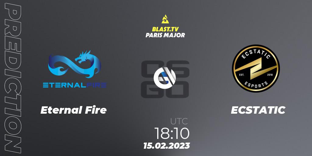 Prognoza Eternal Fire - ECSTATIC. 15.02.2023 at 18:30, Counter-Strike (CS2), BLAST.tv Paris Major 2023 Europe RMR Open Qualifier 2