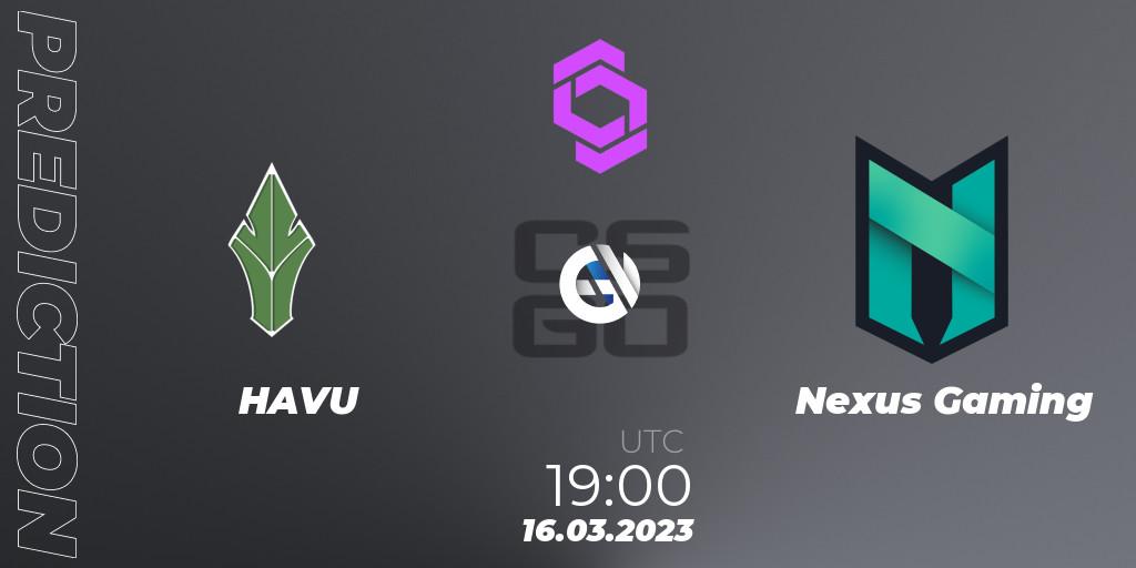 Prognoza HAVU - Nexus Gaming. 16.03.2023 at 19:50, Counter-Strike (CS2), CCT West Europe Series #2