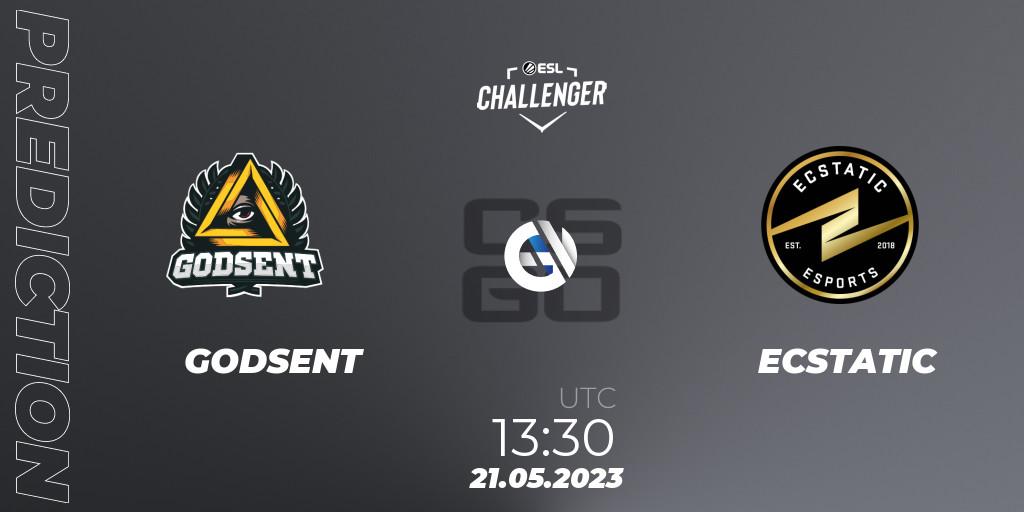 Prognoza GODSENT - ECSTATIC. 21.05.2023 at 13:30, Counter-Strike (CS2), ESL Challenger Katowice 2023: European Qualifier