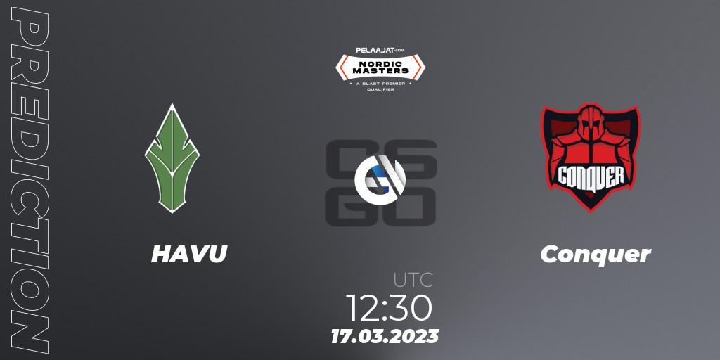 Prognoza HAVU - VISU. 17.03.2023 at 12:30, Counter-Strike (CS2), Pelaajat Nordic Masters Spring 2023 - BLAST Premier Qualifier