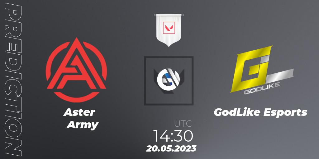 Prognoza Aster Army - GodLike Esports. 20.05.2023 at 14:30, VALORANT, VCL South Asia: Split 2 2023 Group B