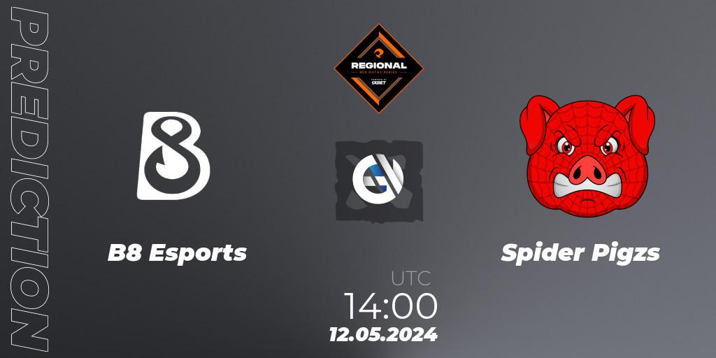 Prognoza B8 Esports - Spider Pigzs. 12.05.2024 at 14:30, Dota 2, RES Regional Series: EU #2