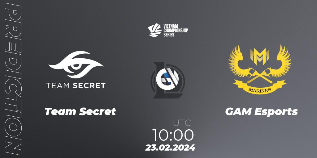 Prognoza Team Secret - GAM Esports. 23.02.24, LoL, VCS Dawn 2024 - Group Stage