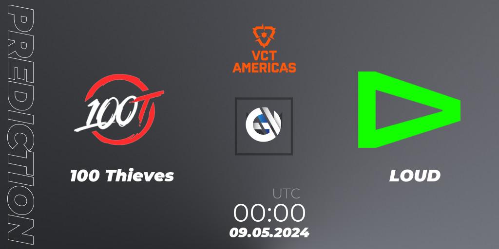 Prognoza 100 Thieves - LOUD. 09.05.2024 at 00:00, VALORANT, VCT 2024: Americas League - Stage 1