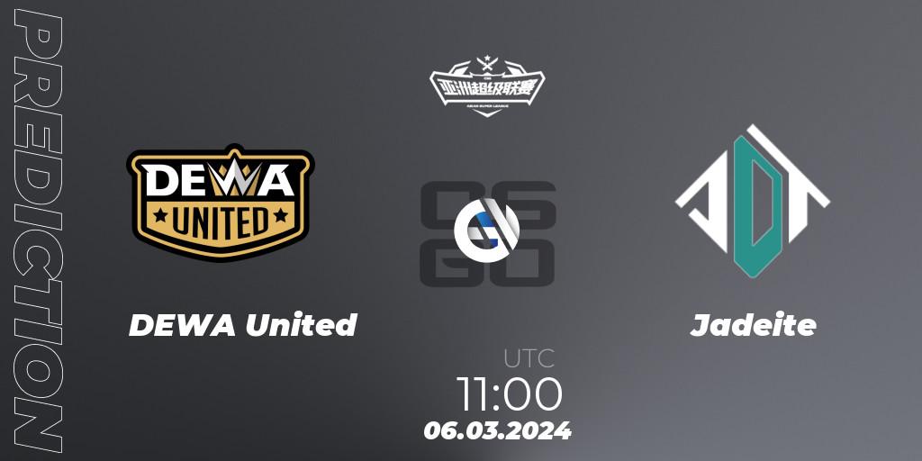 Prognoza DEWA United - Jadeite. 06.03.2024 at 11:00, Counter-Strike (CS2), Asian Super League Season 2
