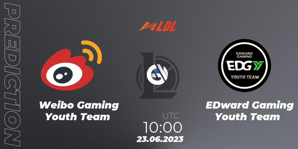 Prognoza Weibo Gaming Youth Team - EDward Gaming Youth Team. 23.06.2023 at 11:00, LoL, LDL 2023 - Regular Season - Stage 3