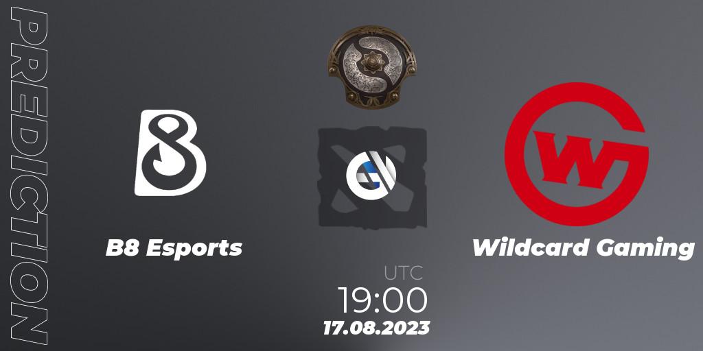 Prognoza B8 Esports - Wildcard Gaming. 17.08.23, Dota 2, The International 2023 - North America Qualifier