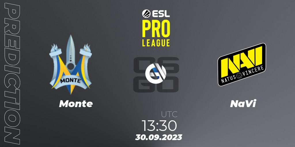 Prognoza Monte - NaVi. 30.09.23, CS2 (CS:GO), ESL Pro League Season 18