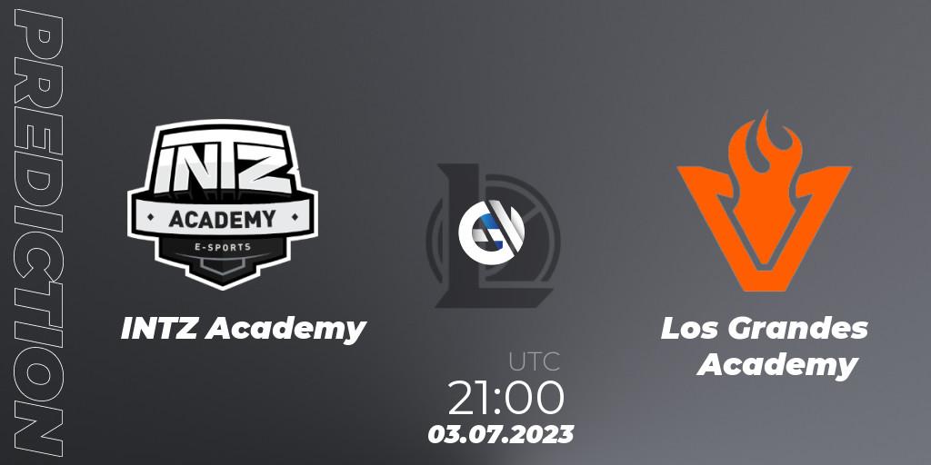 Prognoza INTZ Academy - Los Grandes Academy. 03.07.2023 at 21:00, LoL, CBLOL Academy Split 2 2023 - Group Stage