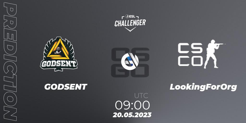 Prognoza GODSENT - LookingForOrg. 20.05.23, CS2 (CS:GO), ESL Challenger Katowice 2023: European Qualifier