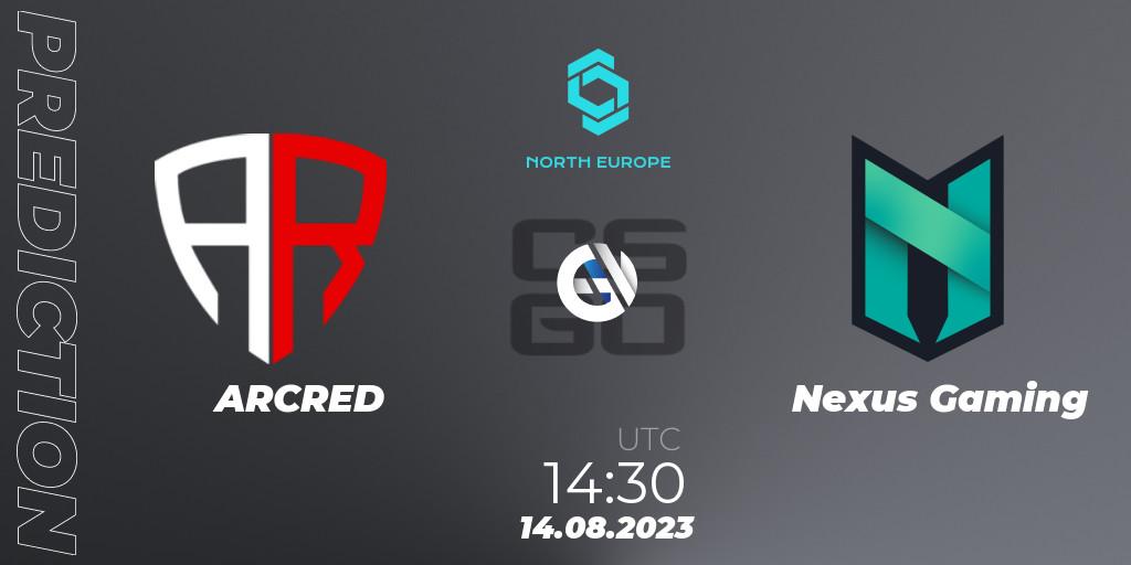 Prognoza ARCRED - Nexus Gaming. 14.08.2023 at 14:30, Counter-Strike (CS2), CCT North Europe Series #7
