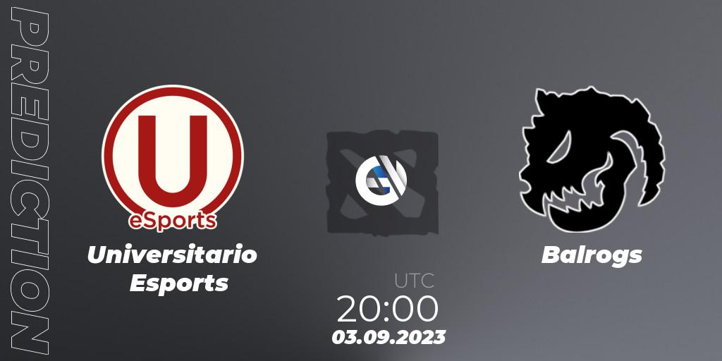 Prognoza Universitario Esports - Balrogs. 03.09.23, Dota 2, EPL World Series: America Season 7