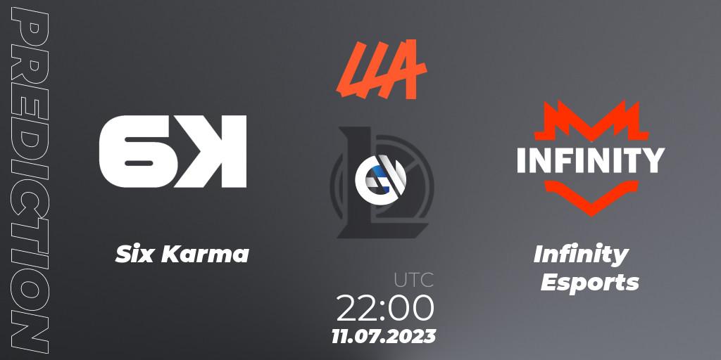 Prognoza Six Karma - Infinity Esports. 11.07.2023 at 22:00, LoL, LLA Closing 2023 - Group Stage
