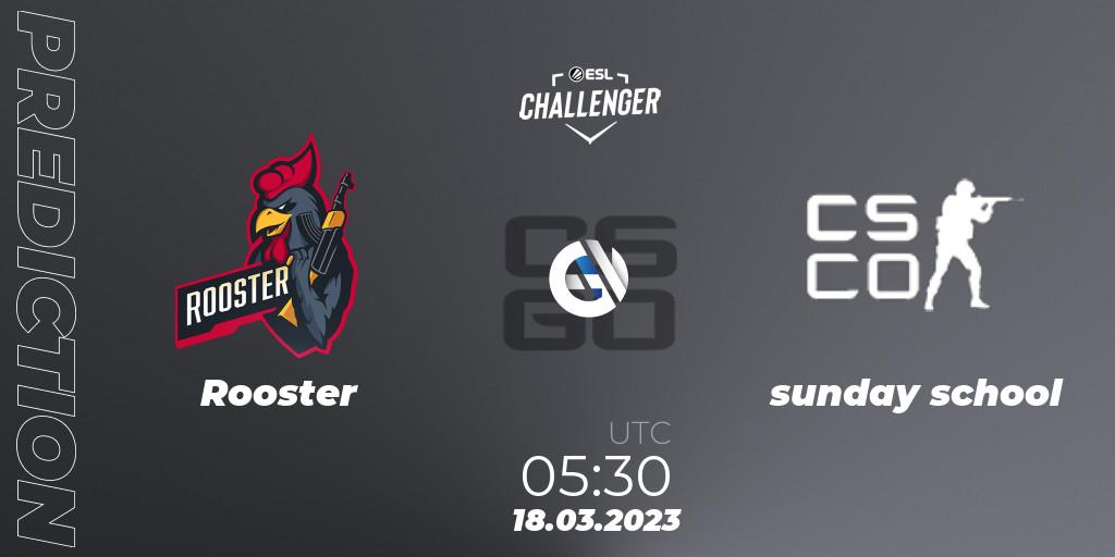 Prognoza Rooster - sunday school. 18.03.2023 at 05:30, Counter-Strike (CS2), ESL Challenger Melbourne 2023 Oceania Closed Qualifier