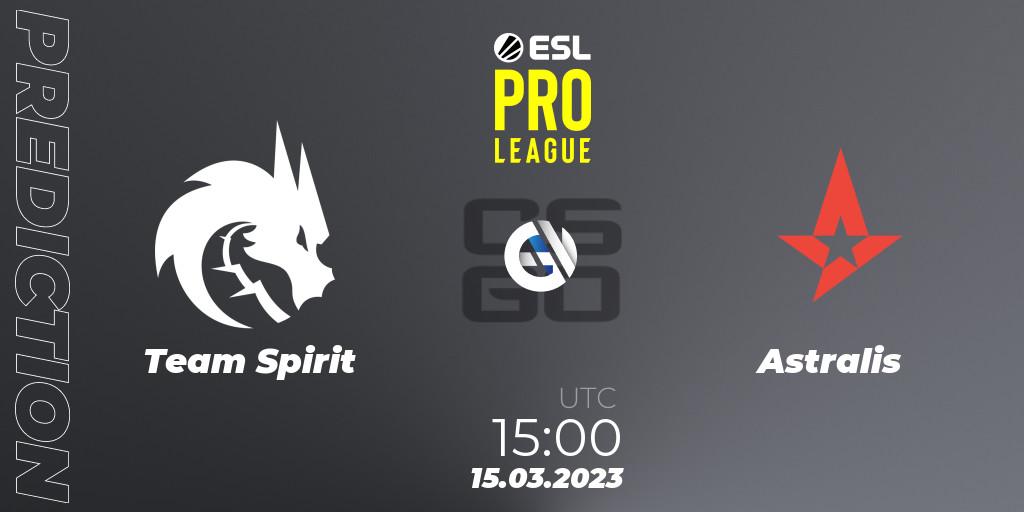 Prognoza Team Spirit - Astralis. 15.03.2023 at 15:00, Counter-Strike (CS2), ESL Pro League Season 17