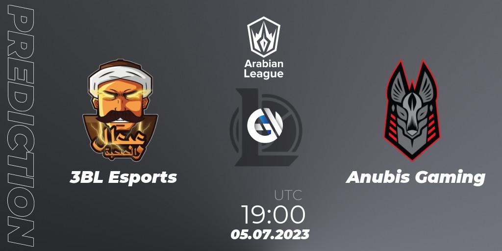 Prognoza 3BL Esports - Anubis Gaming. 05.07.23, LoL, Arabian League Summer 2023 - Group Stage