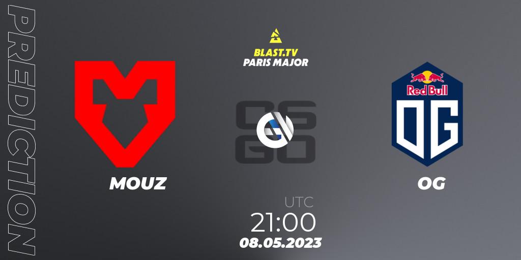 Prognoza MOUZ - OG. 08.05.2023 at 19:40, Counter-Strike (CS2), BLAST Paris Major 2023 Challengers Stage