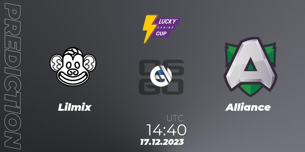 Prognoza Lilmix - Alliance. 17.12.2023 at 14:40, Counter-Strike (CS2), Esportal LuckyCasino Cup