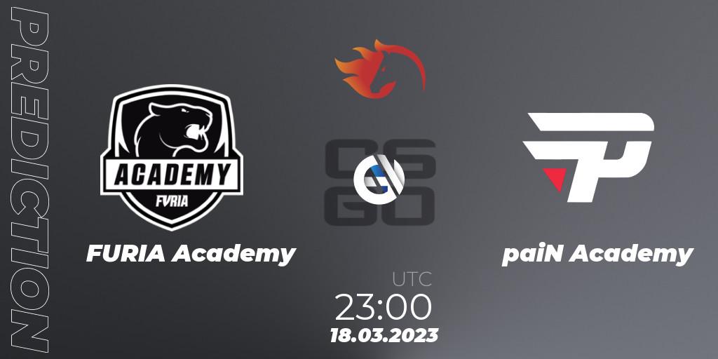 Prognoza FURIA Academy - paiN Academy. 18.03.2023 at 23:00, Counter-Strike (CS2), FiReLEAGUE Academy 2023 Finals