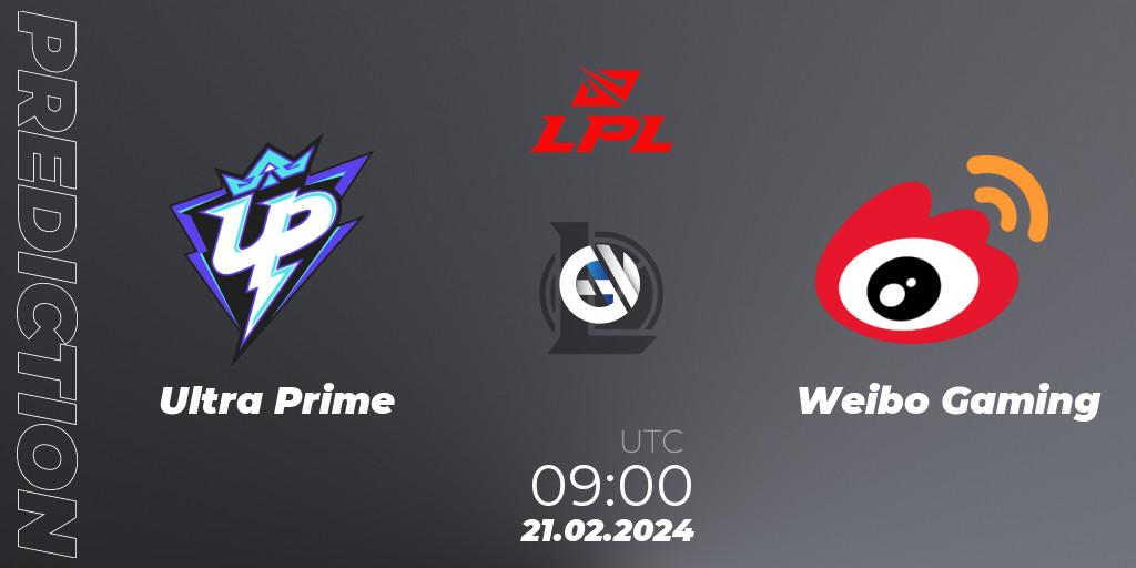 Prognoza Ultra Prime - Weibo Gaming. 21.02.2024 at 09:00, LoL, LPL Spring 2024 - Group Stage