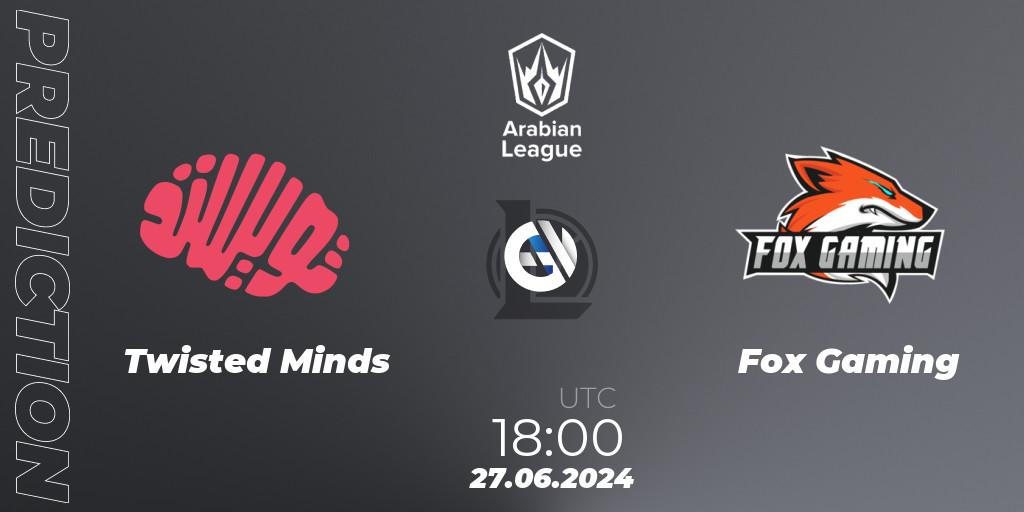 Prognoza Twisted Minds - Fox Gaming. 26.06.2024 at 21:00, LoL, Arabian League Summer 2024