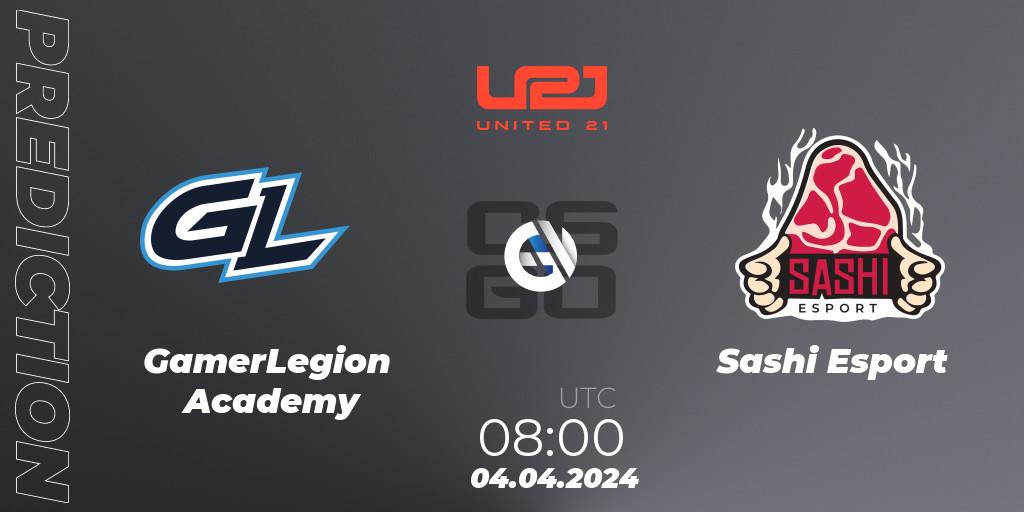 Prognoza GamerLegion Academy - Sashi Esport. 04.04.24, CS2 (CS:GO), United21 Season 14