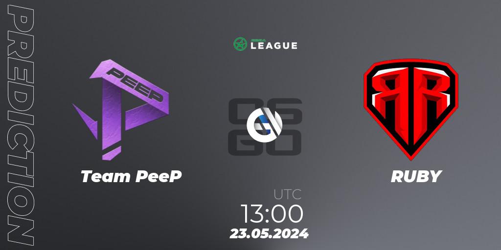Prognoza Team PeeP - RUBY. 23.05.2024 at 13:00, Counter-Strike (CS2), ESEA Season 49: Advanced Division - Europe