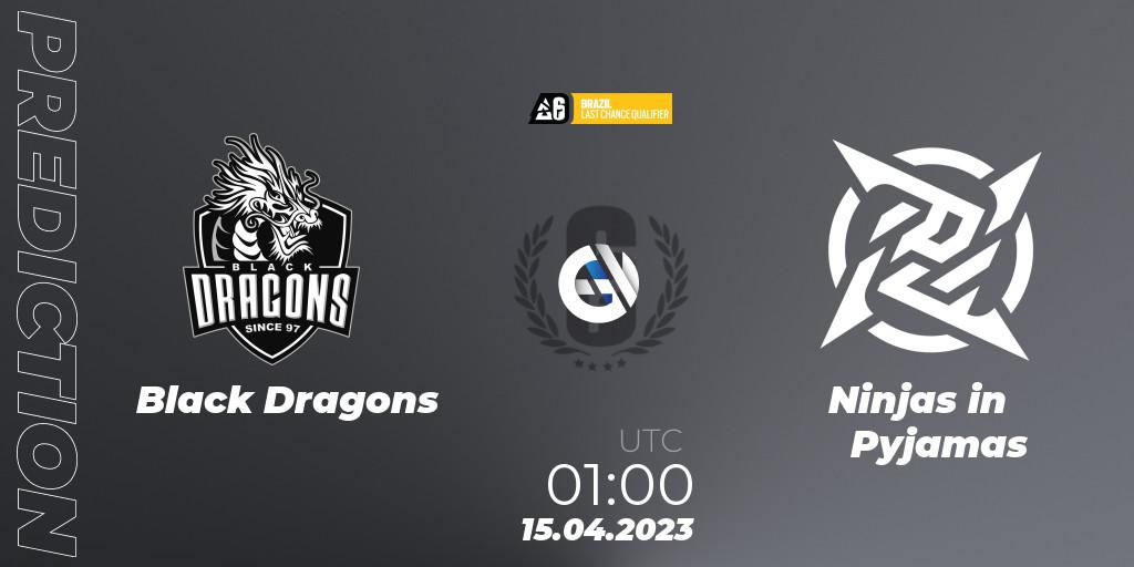 Prognoza Black Dragons - Ninjas in Pyjamas. 15.04.2023 at 01:00, Rainbow Six, Brazil League 2023 - Stage 1 - Last Chance Qualifiers