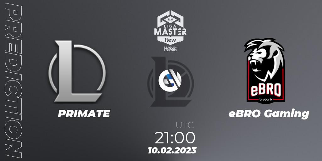 Prognoza PRIMATE - eBRO Gaming. 10.02.2023 at 21:00, LoL, Liga Master Opening 2023 - Group Stage