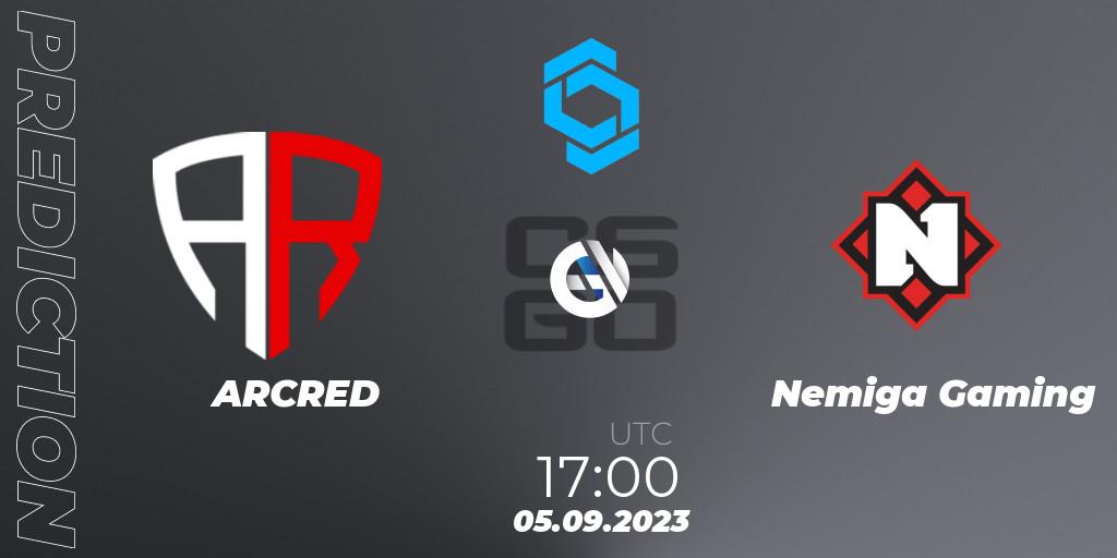 Prognoza ARCRED - Nemiga Gaming. 05.09.2023 at 17:00, Counter-Strike (CS2), CCT East Europe Series #2: Closed Qualifier