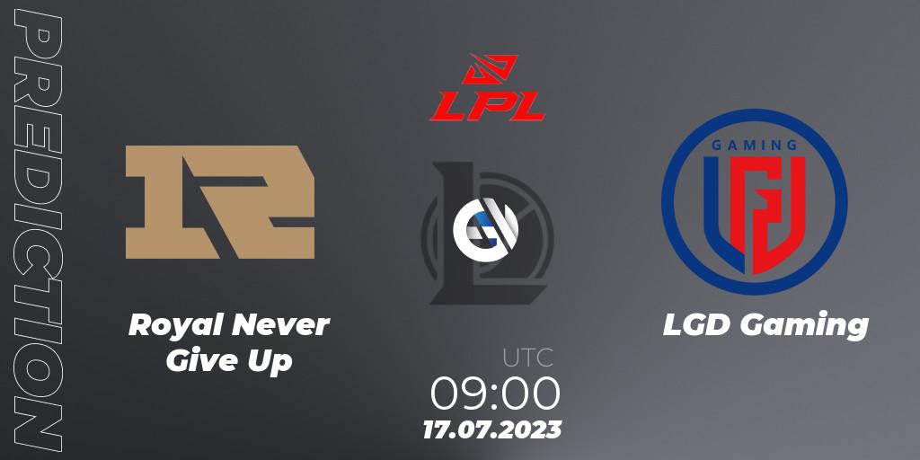 Prognoza Royal Never Give Up - LGD Gaming. 17.07.23, LoL, LPL Summer 2023 Regular Season