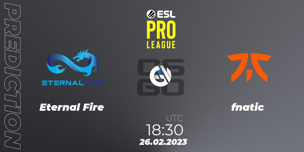 Prognoza Eternal Fire - fnatic. 26.02.2023 at 19:50, Counter-Strike (CS2), ESL Pro League Season 17