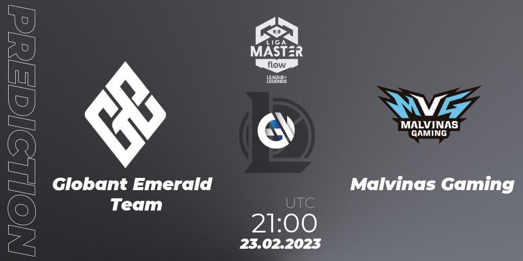 Prognoza Globant Emerald Team - Malvinas Gaming. 23.02.2023 at 21:00, LoL, Liga Master Opening 2023 - Group Stage